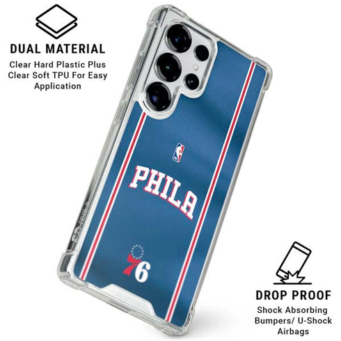 NBA Philadelphia 76ers Jersey Galaxy S25 Ultra Clear Case